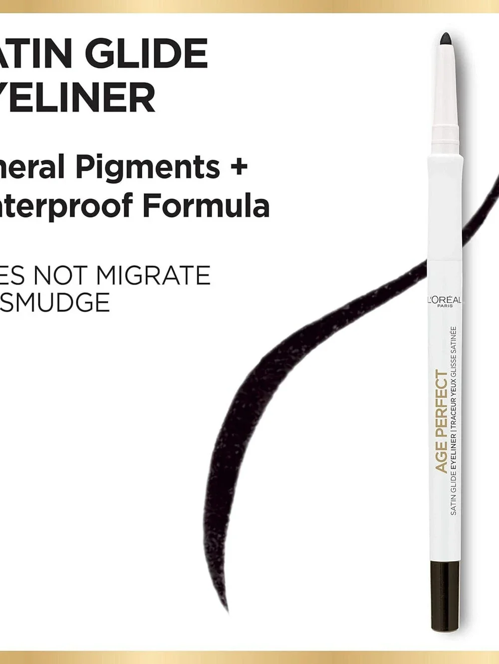 L’Oréal Paris Age Perfect Satin Glide Eyeliner with Mineral Pigments, Black